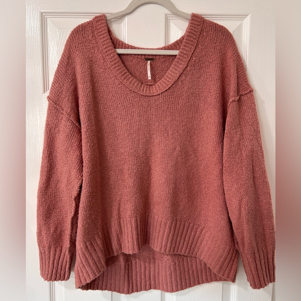 Free People Brookside Tunic Sweater in Pink